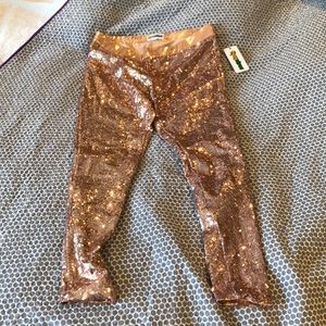 Rose gold sequin leggings Tipsy Elves
